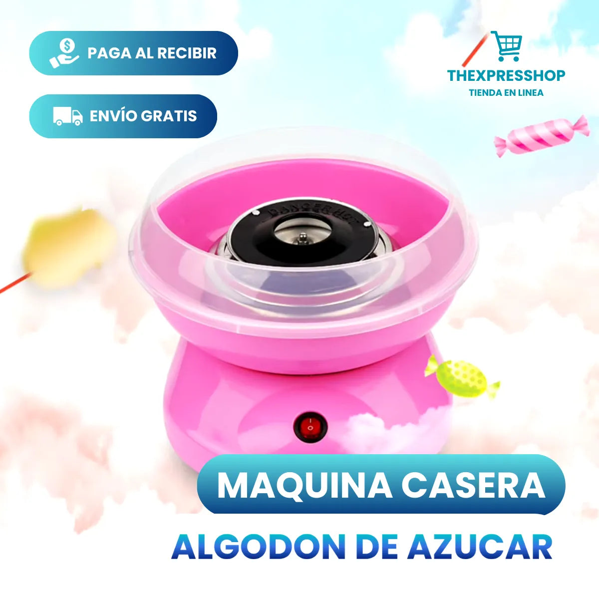 MAQUINA ALGODONERA CASERA - ONECOTTONCANDY®