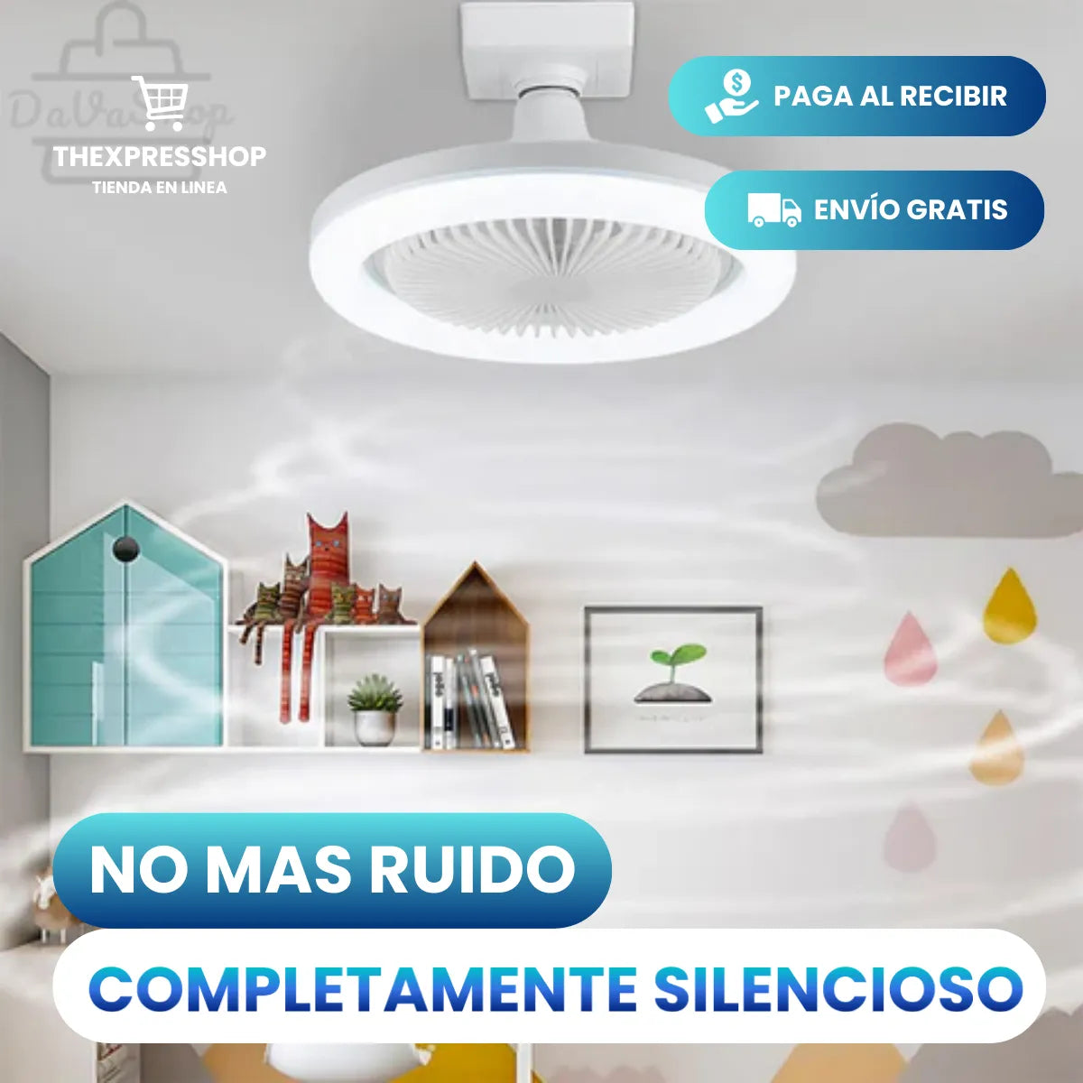 🌬️💡FOCO VENTILADOR LED CON AROMATIZADOR 3 EN 1✨