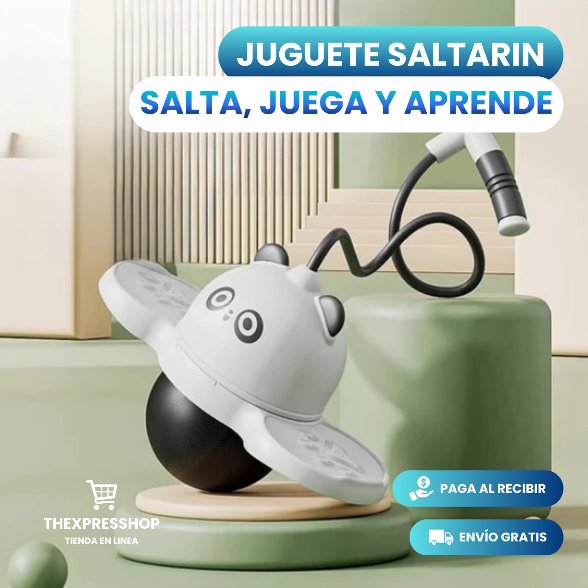 PELOTA SALTARIN PRO LED + INFLADOR (¡Salta, juega y aprende con Salta y Equilibra PRO!)