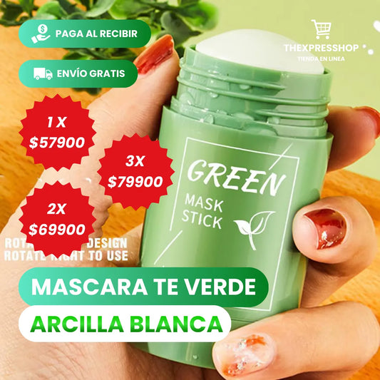 GREEN SKIN™ - Máscara de Té Verde y Arcilla Blanca [Anti grasa y acné]